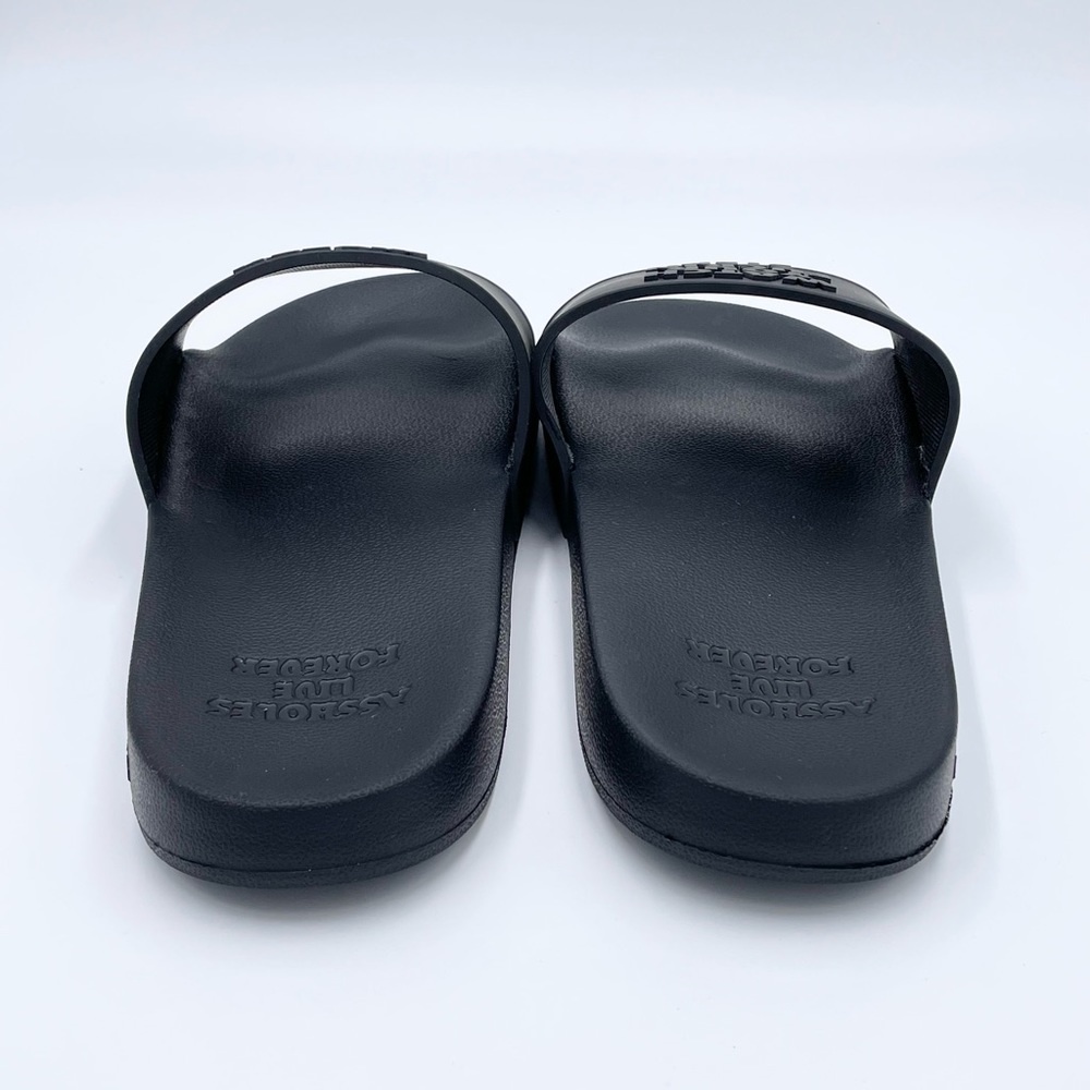 Linda Finegold Alf - Watch Your F’n Step Mens Black Slip On Slides Sandal Sz 8 - Picture 11 of 11